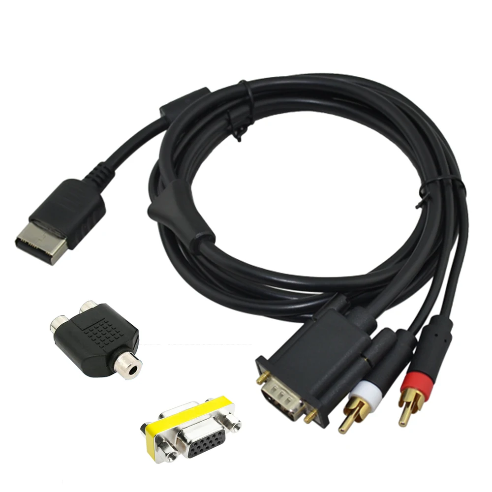 xunbeifang 10sets High Definition VGA Cable RCA Sound Adapter HD Box  Cable For Sega Dreamcast Video Games Console PAL NTSC