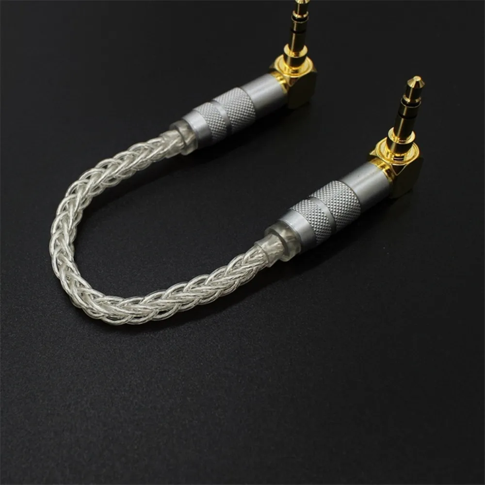 FENGRU DIY 10cm AUX Cable Male to Male 128 core braided Stereo Audio Cable For Walnut V2/V2S Zishan Z1/Z2 Amplifier MP3