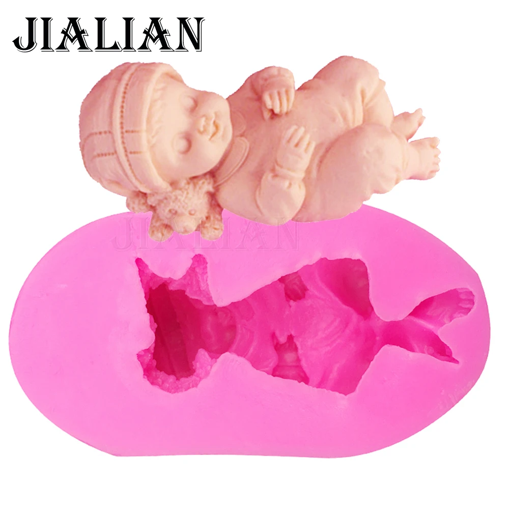 High quality 3D baby handmade soap mould chocolate cake decorating tools DIY baking fondant silicone mold T0173