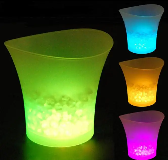 Bar 5 liters Volume plastic led ice bucket color changing nightclubs LED light ice bucket Champagne wine beer ice bucket SN1049