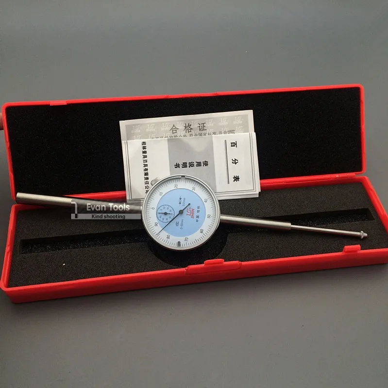 SHAN Dial Indicator 0-50mm Accuracy 0.01mm Reloj Comparador Dial Test Gauge Measure Tools