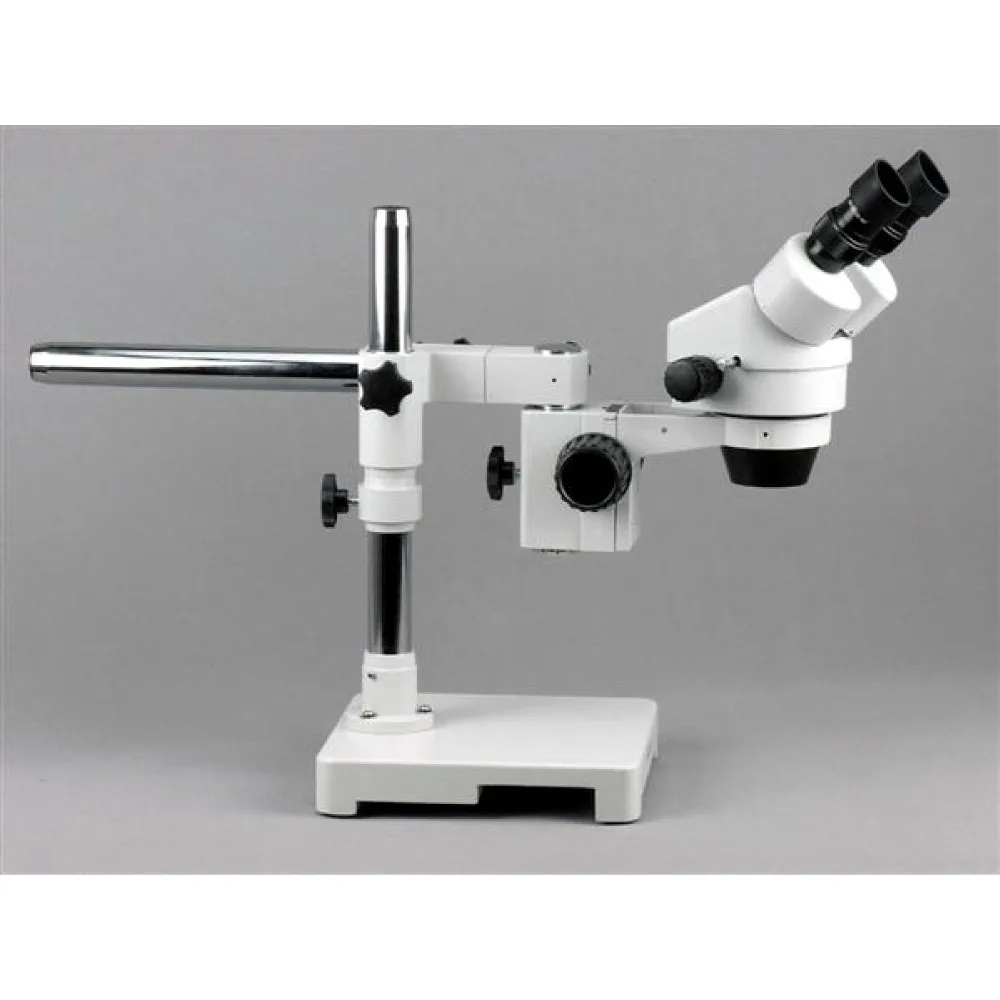 Stereo Zoom Microscope--AmScope Supplies 7X-45X Stereo Zoom Microscope with Single Arm Boom Stand