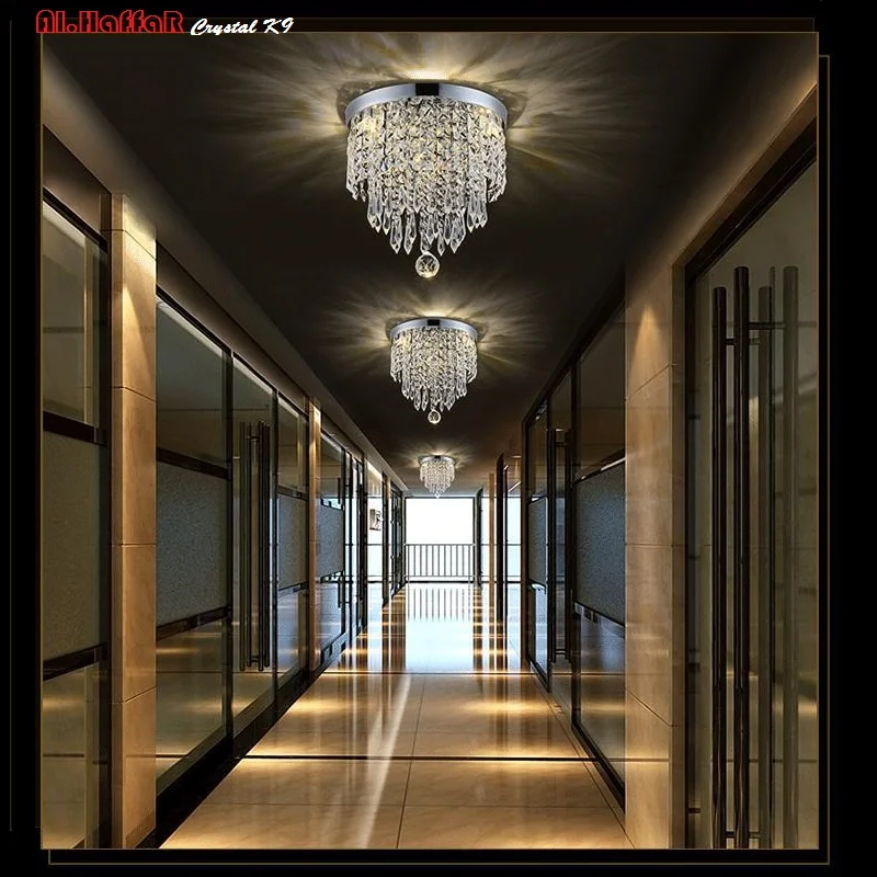 Modern crystal ceiling Lights LED corridor LED Ceiling crystal Lights Living Room luminarias AC110V/240V Crystal Ceiling lamp