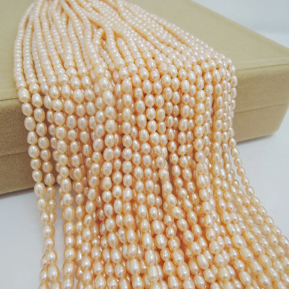 

Mini Freshwater Pearl Beads 100% Natural AAA Quality 4-5mm Oval Or Rice Shape for Jewelry Making