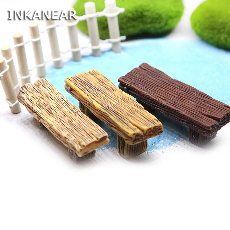 INKANEAR Mini Chair Toys Resin Crafts Micro Fairy Garden Bench Miniature/Terrarium Furniture Ornaments Accessories DIY