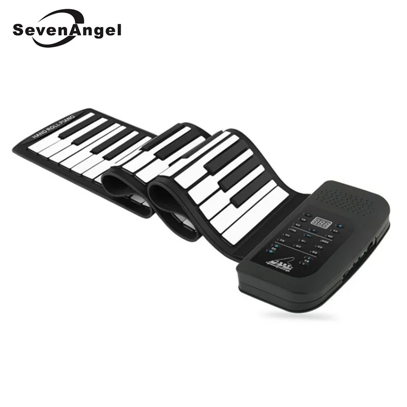 

61 Keys 128 Synthesized Tones Electronic Piano Silicon Roll Up Piano 100 Preset Rhythms with Soft Keyboard for kids education