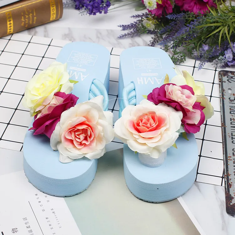 FONGIMIC Women Summer Flip Flops Slippers Indoor Floor Flowers Handmade Beach Slippers Seaside Holiday Characters DIY Slippers