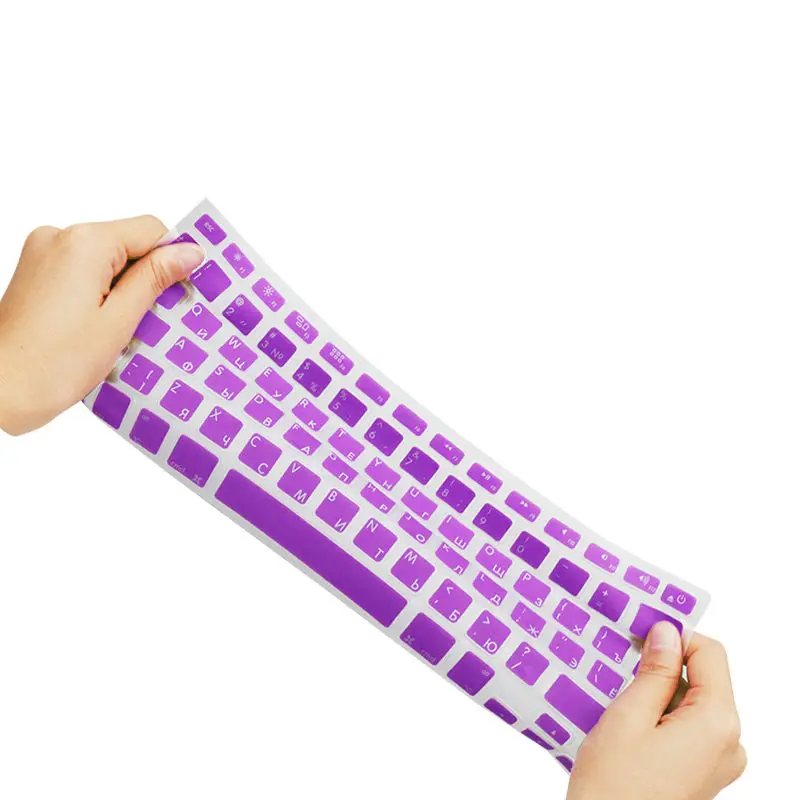 SR 14 Color EU Russian Language Letter Silicone Keyboard Cover Sticker For Macbook Air 13 Pro 13 15 17 Retina Protector Sticker