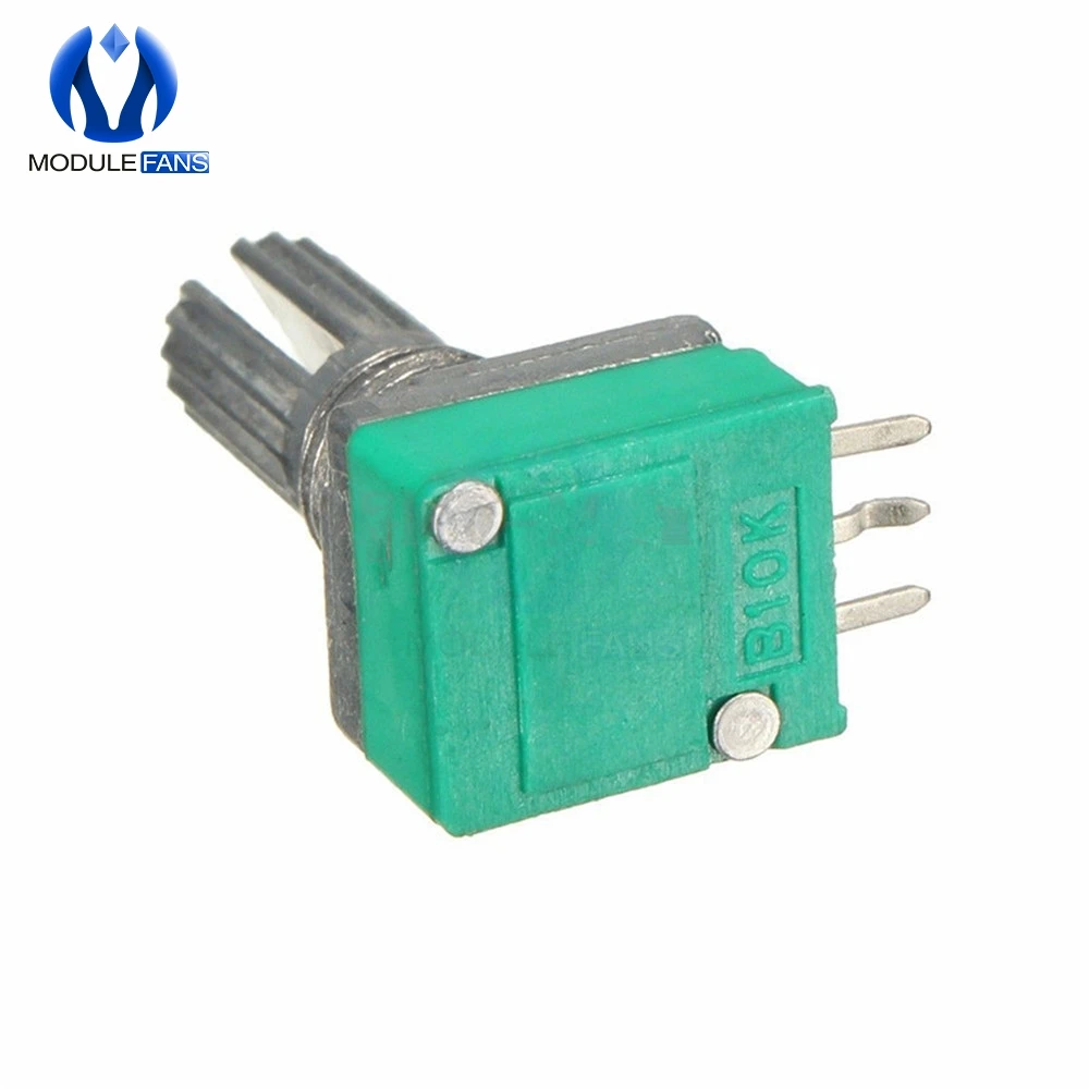 10 STKS Roterende Potentiometer Gekartelde As Enkele Lineaire B Type B10K ohm 10 K Met Cap DIY Kit Elektronische 6mm 3 Pin 3PIN 3 P