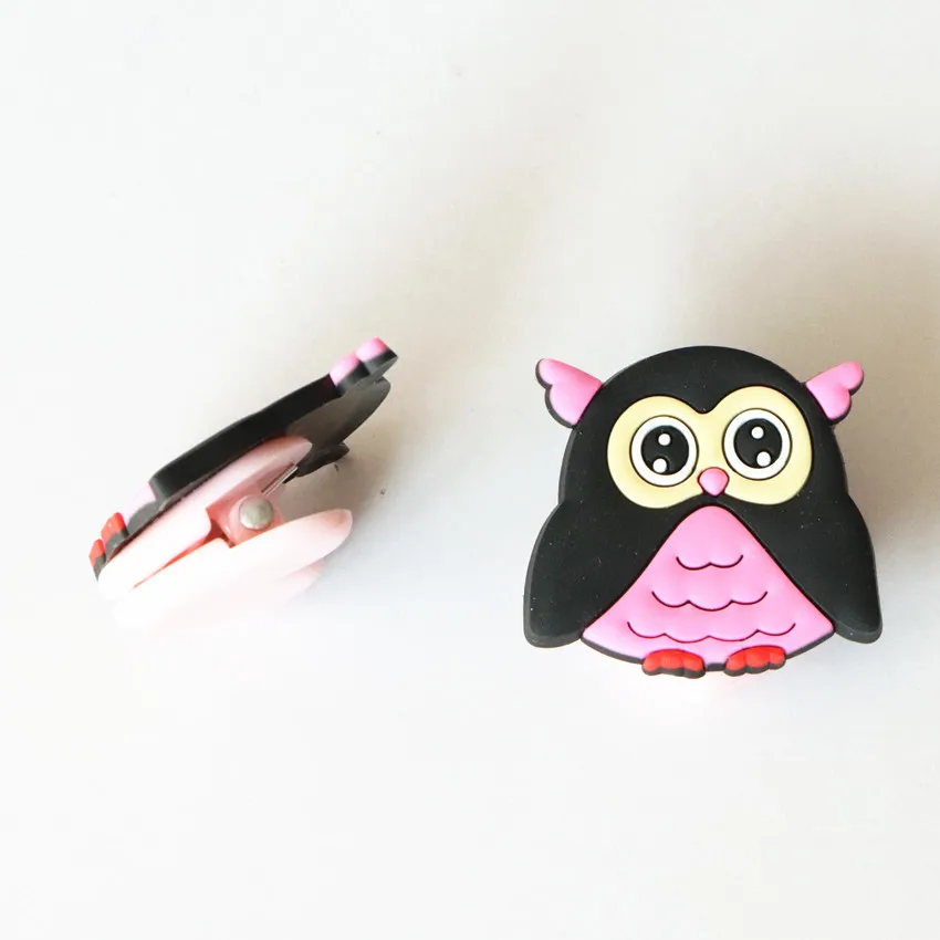 Free Shipping 2pc Cute Owl plastic paper clip stationery spring clip binder clip office supplies