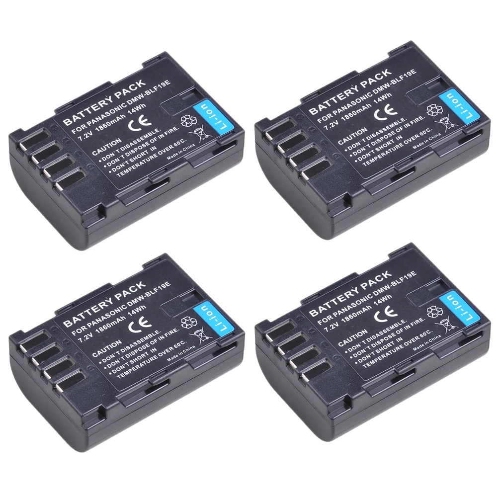 

Tectra 4pcs 1860mAh DM-WBLF19E DMW-BLF19 Battery for Panasonic Lumix DMC-GH3 DMC GH3 GH4 GH5 Camera DMW BLF19 DMWBLF19 Battery