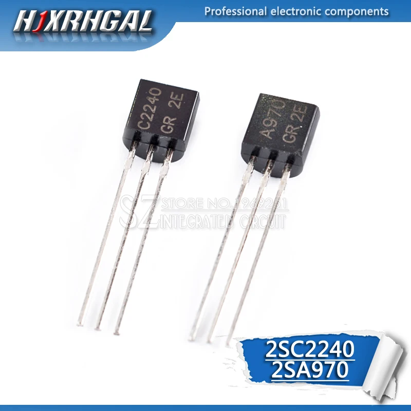 100pcs 2SA970 2SC2240 (50PCS* A970 +50PCS* C2240 ) TO-92 Bipolar Transistors - BJT NPN new and original HJXRHGAL