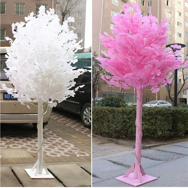 

4PCS/Lot Wedding Props White Ginkgo Road Cited Columns Holiday Wish Tree Party Welcome Area Decoration Supplies