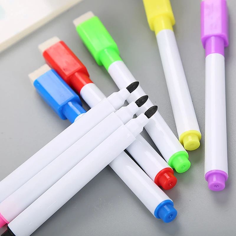 8Pcs/Pack Colorful Magnetic Whiteboard Pen Erasable Dry White Board Markers Magnet For Kids Drawing Pens Office School Supplies