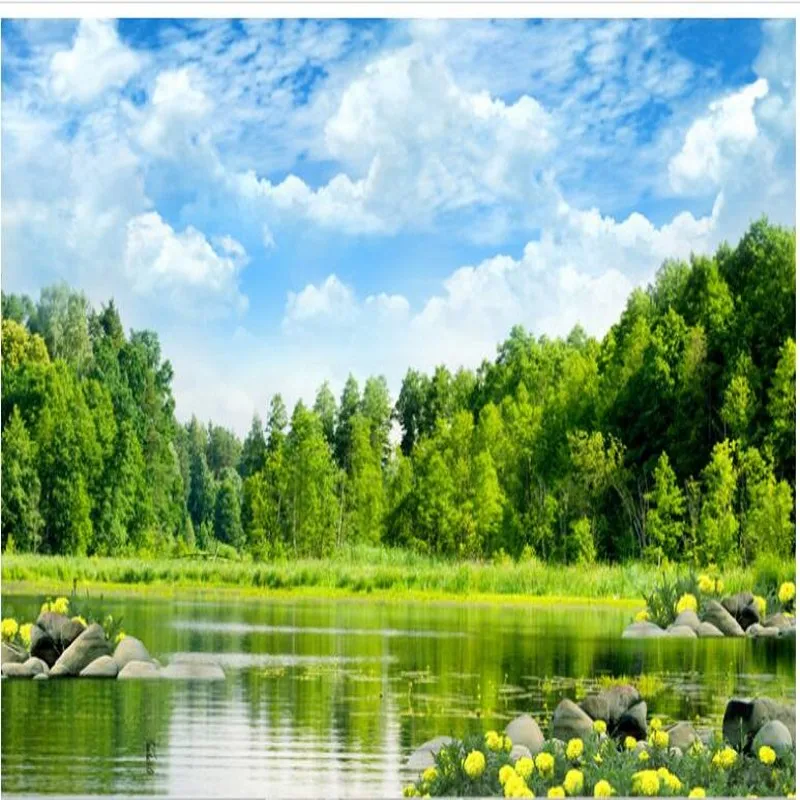 

wellyu Custom large - scale murals beautiful scenery of the lake scenery wallpaper wallpaper papel de parede para quarto