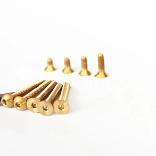 4PCS M3x0.5 5/6/8/10/12/16/20mm Golden GR5 Titanium Screw Countersunk Head Hex Allen Socekt