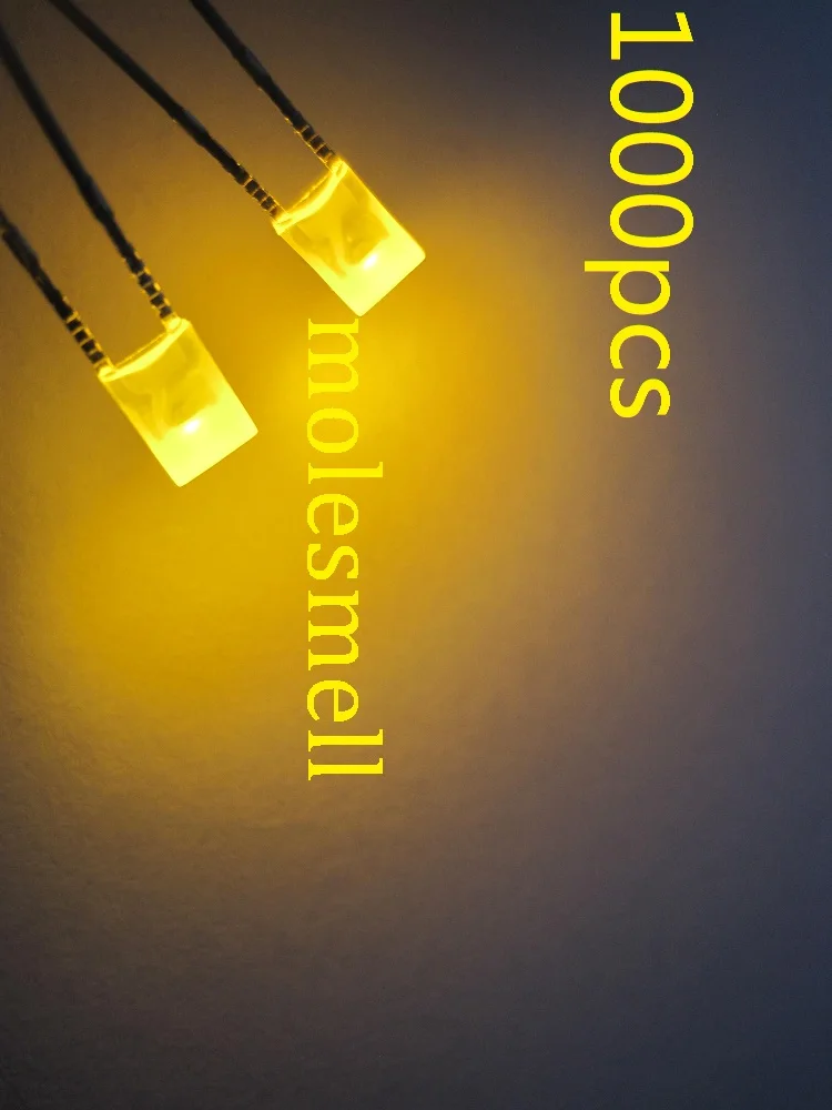 1000pcs 2X3X4mm diffused yellow LED Lamps yellow lens led lamp light-emitting diode