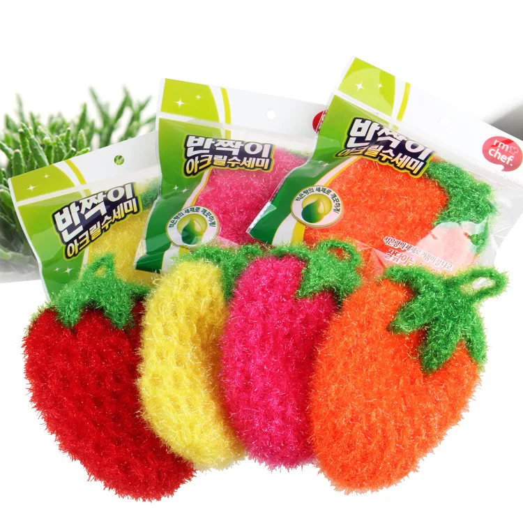 3 Pcs/Lot  Strawberry Dish towel/ Dish cloth /Scrubber/ Susemi Scrubby / Dish Scrubbie