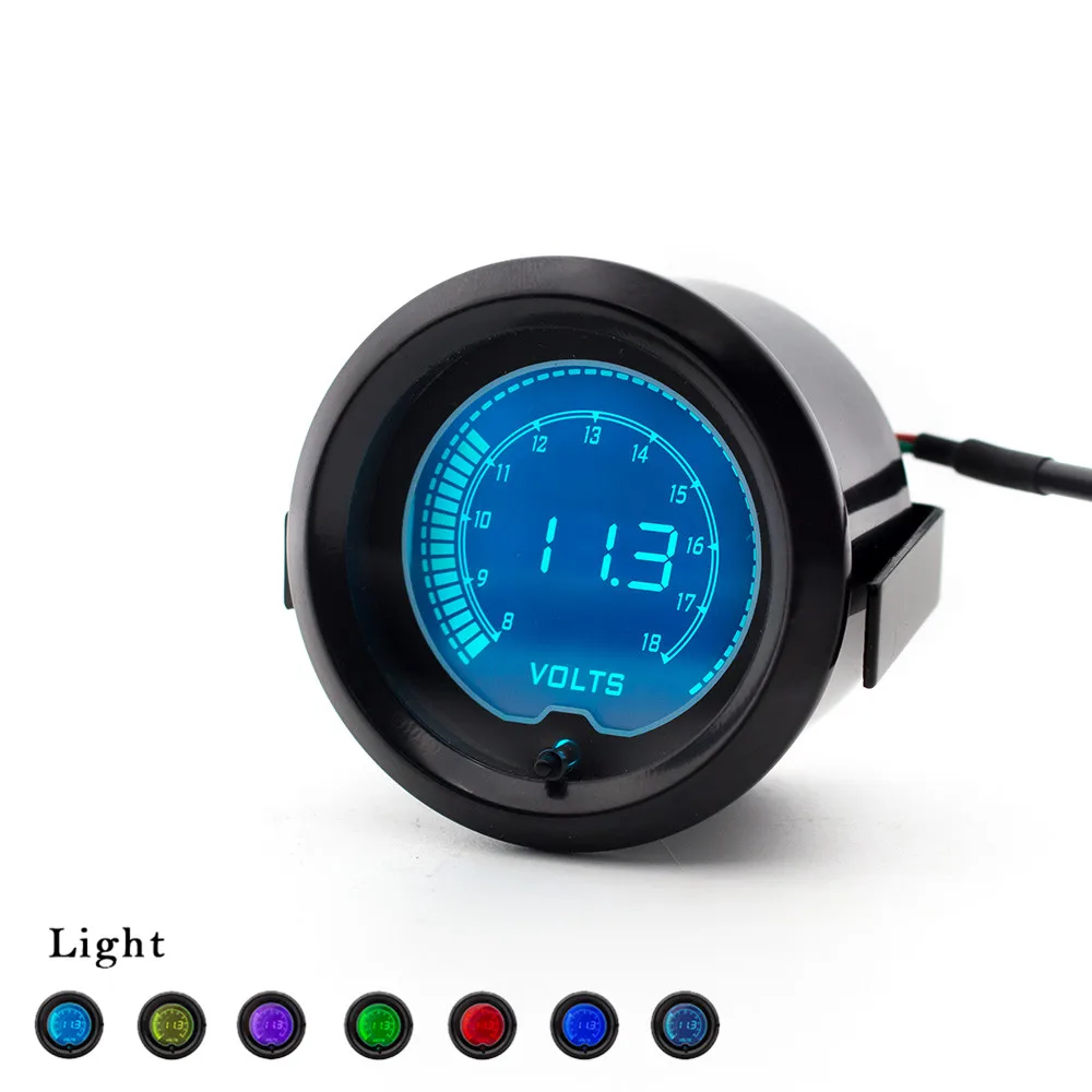 Brand New 2"(52mm) Digital Voltmeter 7 Colors Voltage Gauge EVO 52MM  Car Meter Racing Gauge TT100114