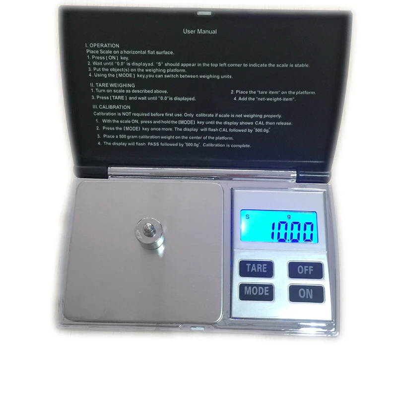 Precision 500G 0.01g Mini Jewelry Digital Scale Portable Stainless Steel Surface LCD Electronic Scales Gram Lab Weight Balance