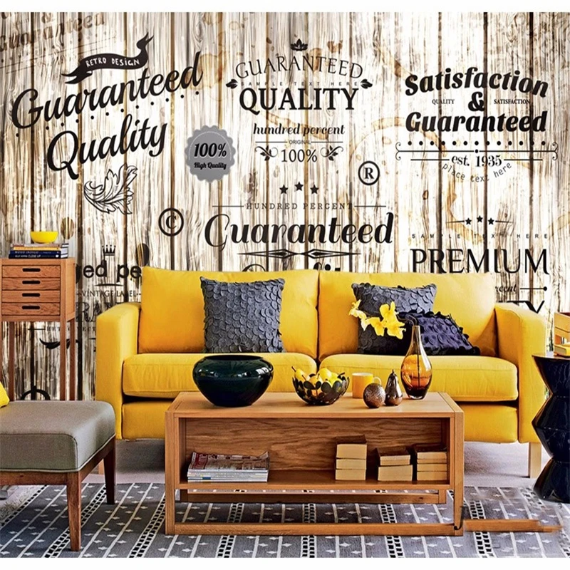 Custom mural TV sofa backdrop Decoration wallpaper retro personality letter wallpaper for walls 3 d papel de pared  wallpaper