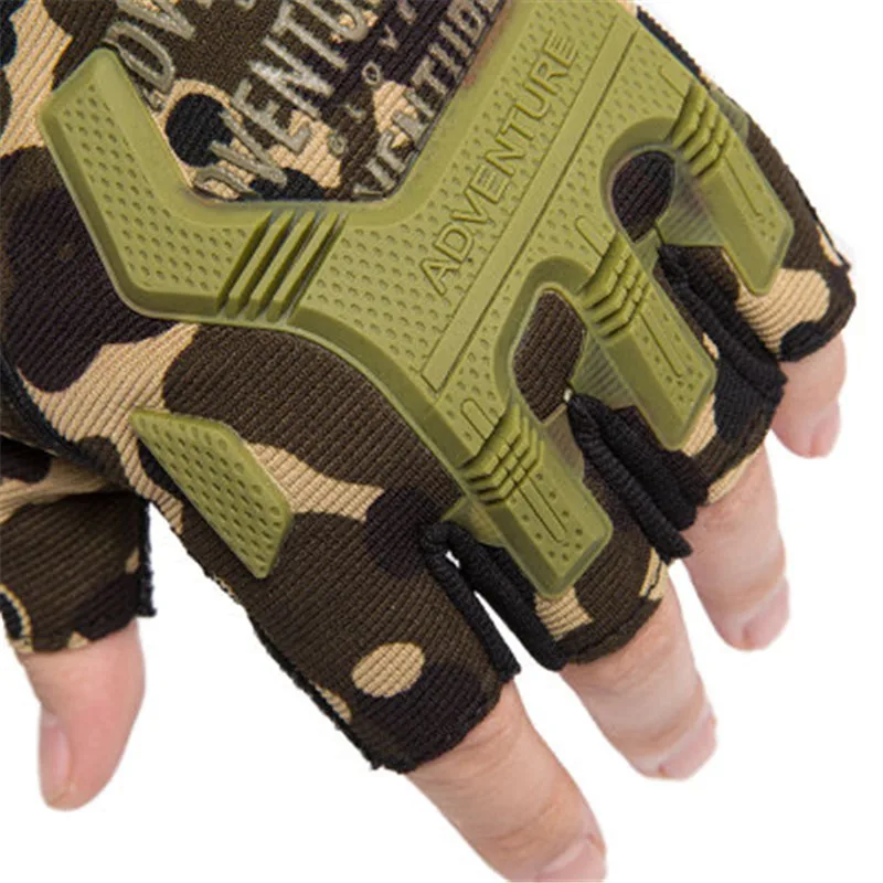 2021 Men Outdoor Short Fingerless Gloves Soft Rubber Protective Pad Sports Army Military Tactical Airsoft Shooting Hunting