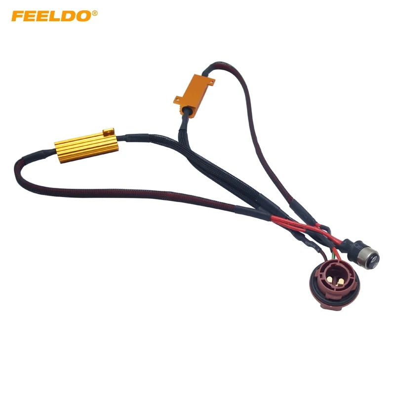 

FEELDO 1pc Car A50W 6Ohm BAY15D 1157 2057 2357 LED Light Warning Cancellor Decoder Load Resistor Socket Error Wiring #HQ5345