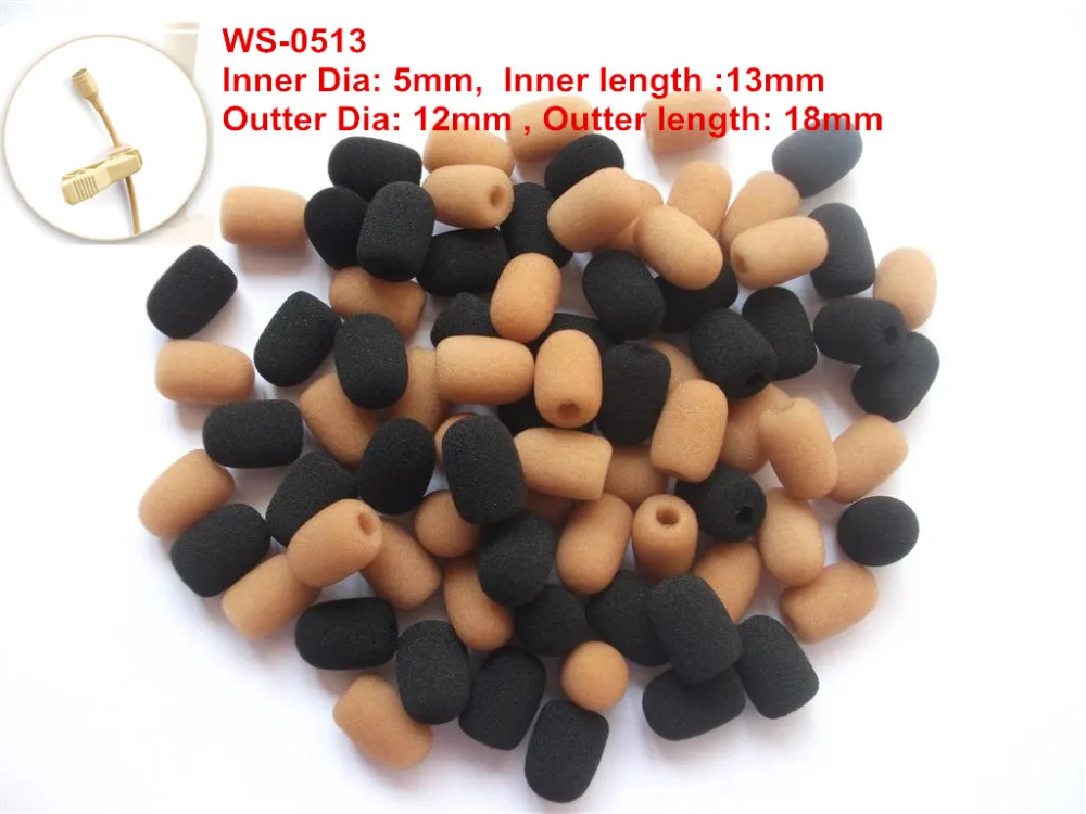 Linhuipad WS-0513 رغوة ميكروفون الزجاج mic الإسفنج غطاء 5 مللي متر القطر الداخلي و 13 مللي متر الداخلية طول 100 قطعة/الوحدة سنغافورة آخر