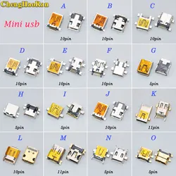 ChengHaoRan 1pcs 5pin 10pin 11PIN Mini USB jack Type B Female SMT SMD Socket Connector charging port MP3 MP4