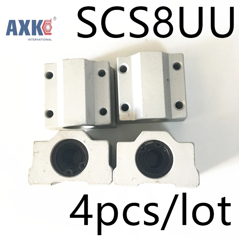 Linear Rail Axk Cnc Router Parts High Quality 4pcs/lot Sc8uu Scs8uu 8mm Linear Ball Bearing Block With Lm8uu Bush, Pillow