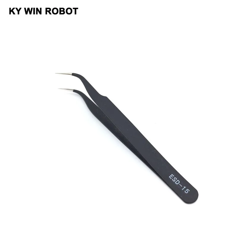 1PCS ESD-15 Anti-static Curved Straight Tip Forceps Precision Soldering Tweezers Set Electronic ESD Tweezers Tool