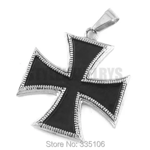 Free Shipping!  German Army Iron Cross Pendant Stainless Steel Jewelry Black Cross Biker Pendant SWP0299