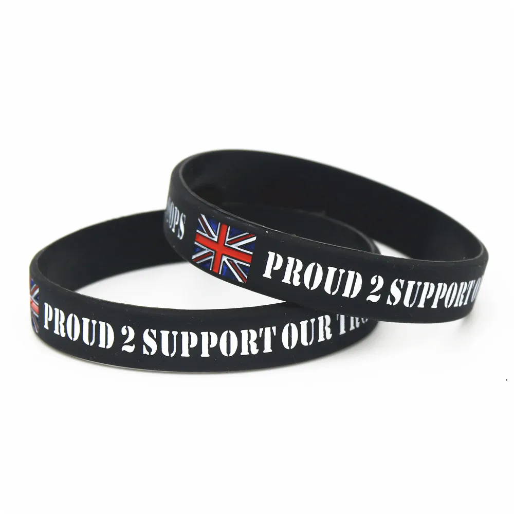 

50PCS Proud 2 Support Our Troops Silicone Wristbands THE Britain A.B.F Soldiers Charity UK Silicone Bracelets &Bangles SH188