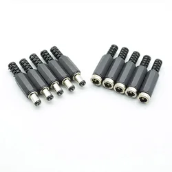 10pcs 5.5*2.1mm DC Power Jack Plugs Male / Female Socket Adapter Connectors 5.5mmx2.1mm For DIY Projects