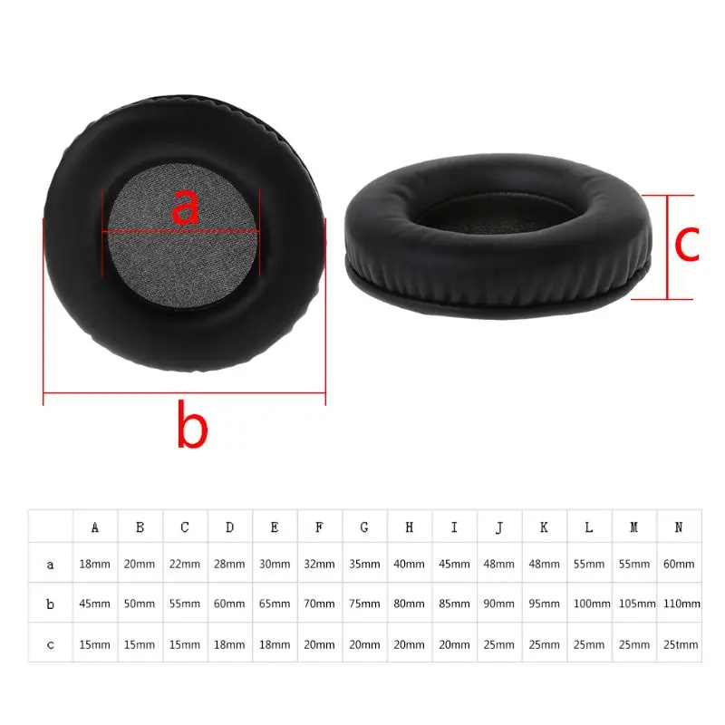 2PCS Universal Headphone Foam Ear Pads Cushion Earpad Soft PU Replacement for Sony AKG Sennheiser ATH Philips Headphones