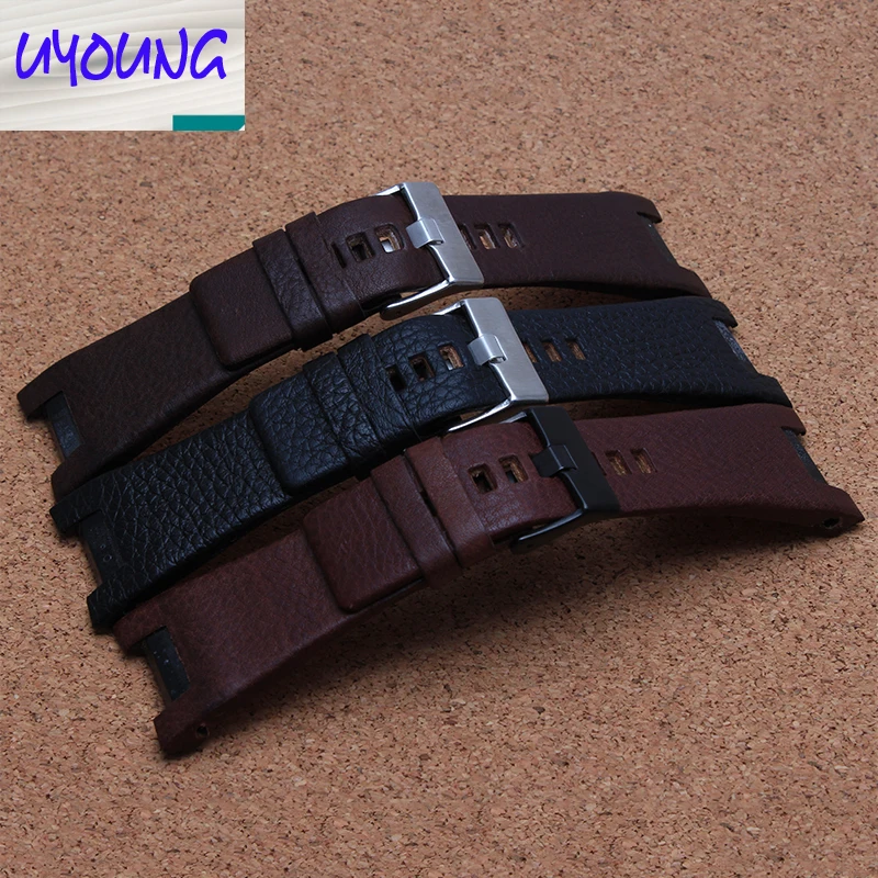 Embossed Leather Watchband substitute DZ watch with DZ4246 DZ1273 special DZ4287 notch 32*17Mm Black Brown