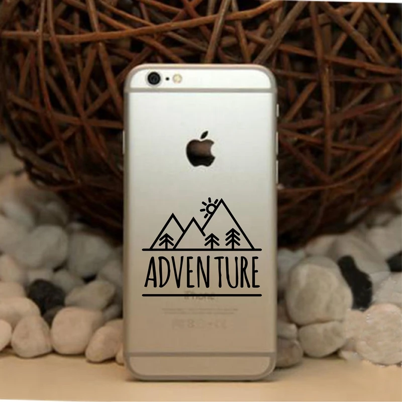 Adventure Quote Laptop Decals Decoration Mobile Phone Sticker , Mountain Camping Vinyl Sticker Outdoorsy Car Window Decor