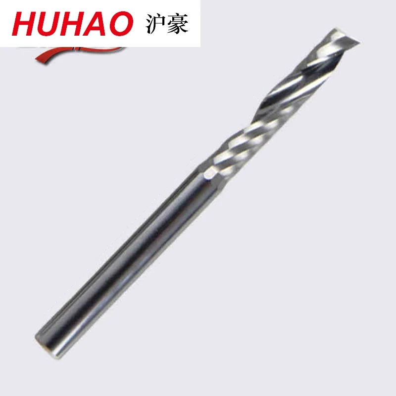 

HUHAO 3.175 SHK Carbide CNC Router Bitsone Flutes Spiral End Mills Single Flutes Milling Cutter Spiral PVC Cutter