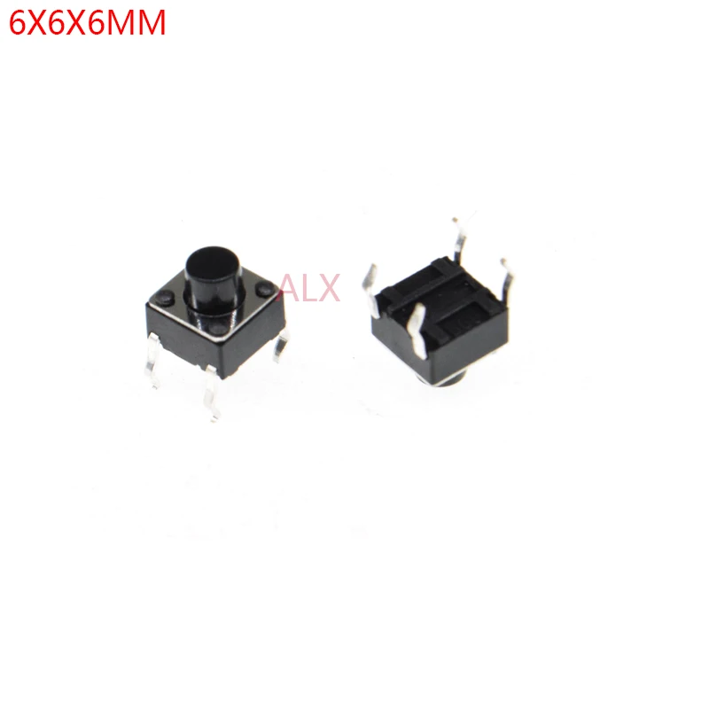 50PCS 6X6x6mm 4PIN dip TACT push button switch Micro key power tactile switches 6x6x6 6*6*6MM Light touch