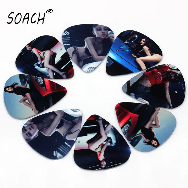 SOACH 50PCS 0.46mm hot sex car model high quality Model Mix guitar picks guitar paddle Guitar Accessories ukulele bass