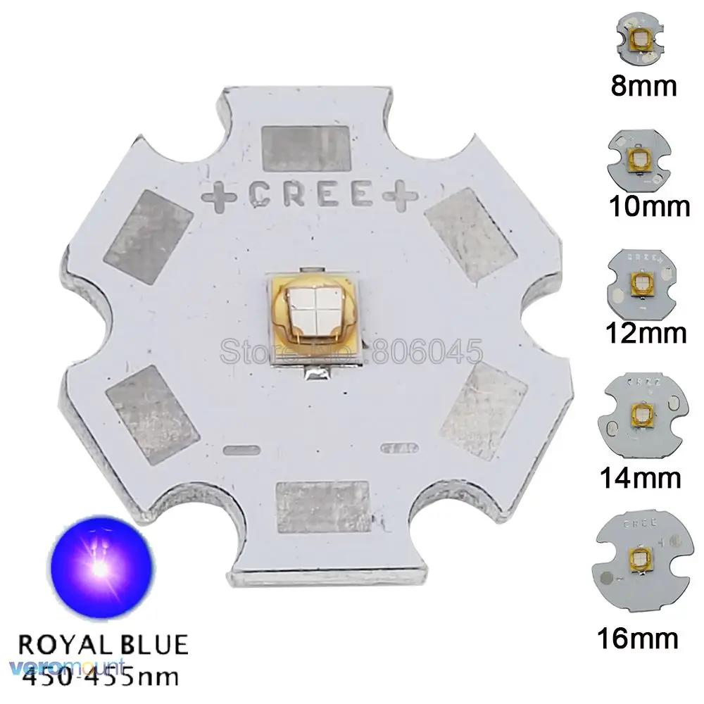 

10x 5W LG3535 High Power LED Lighting Emitter Diode Royal Blue 450nm - 455nm with 8mm/12mm/14mm/16mm/20mm PCB DC3.2-3.4V 1500mA