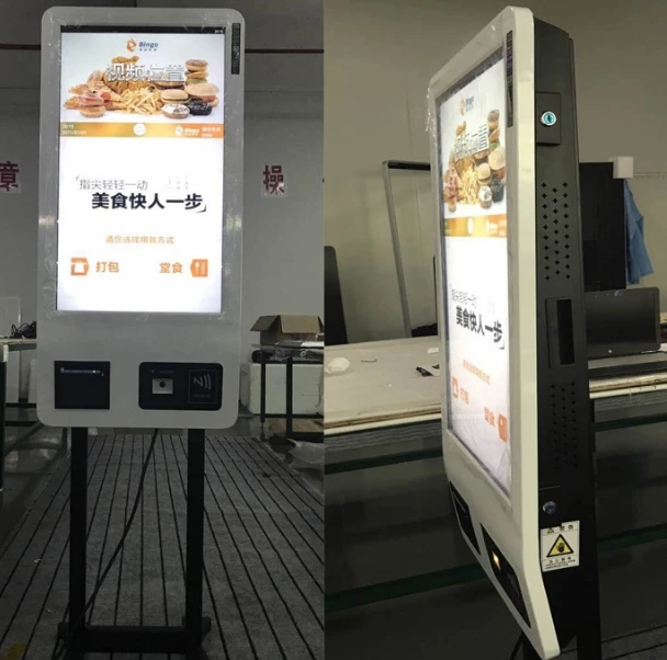 OEM Multiple Funtions Wireless Remote Control Restaurant Self Service Food Ordering touch interactive kiosk with printer