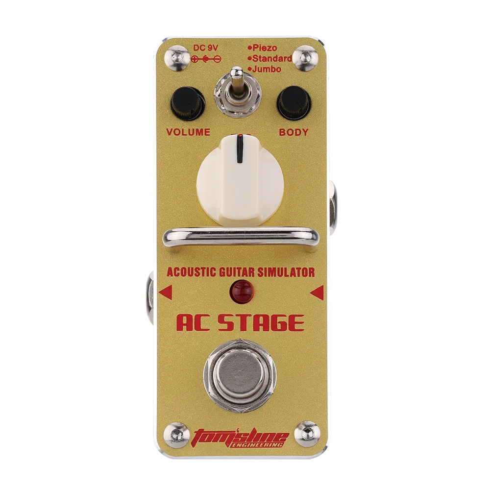 AROMA AAS-3 True Bypass Mini Single Electric Guitar Effect Pedal AC Stage Acoustic Guitar Simulator