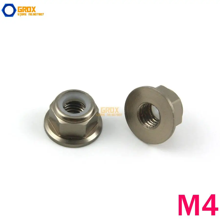 

12 Pieces M4 Gray Hex Flange Nylon Lock Nut Aluminum