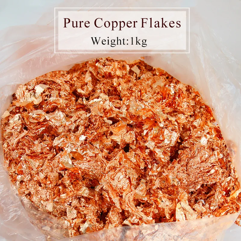 1kg Pure Red Copper Leaf Flakes Color 2.0 fragment for decoration, Glass, Wall, Crafts, Furniture,Painting,free shipping