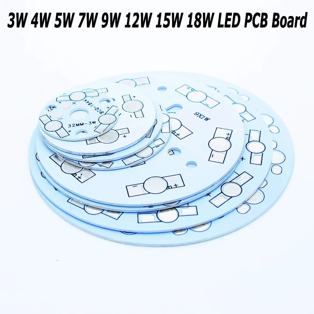 Wholesale LED Heat Sink Aluminum Base Plate 3W 4W 5W 7W 9W 12W 15W 18W LED PCB Board DIY for 1W High Power LED Bulb Chip