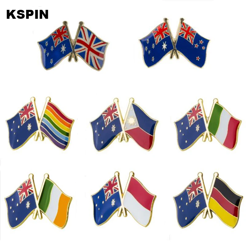 Australia Friendship Flag Metal Buttons for Clothes Icon Backpack Brooches Pins for Meeting Party