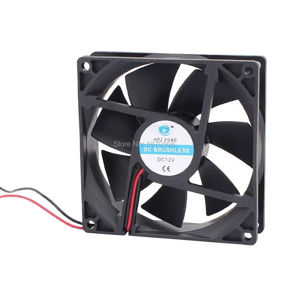 

2 Pcs GH 9025 DC 24V 0.18A Cooling Fan 7 Blades 90mm x 90mm x 25mm 9025 2 Wires