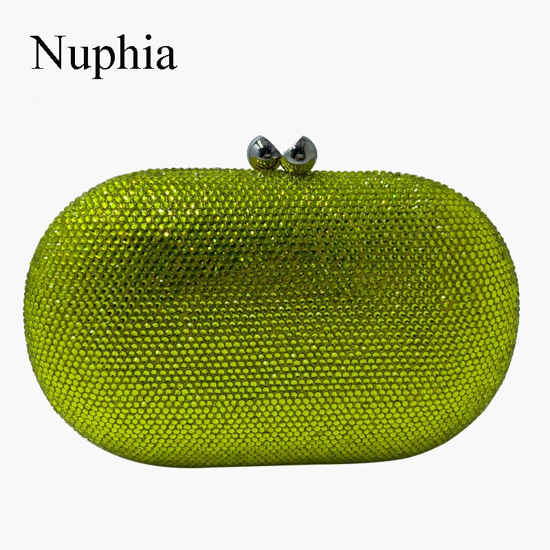 Nuphia Handmade Crystal Women Day Clutches Wedding Diamonds Beaded Party Hard Box Evening Bags and Evening Handbags