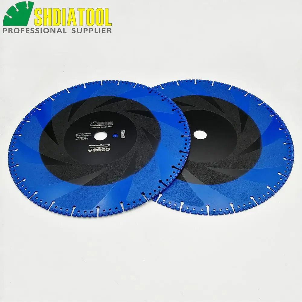 DIATOOL 2pcs 350mm Vacuum Brazed Diamond Blade For All Purpose 14" Demolition Blade For Stone Iron Steel
